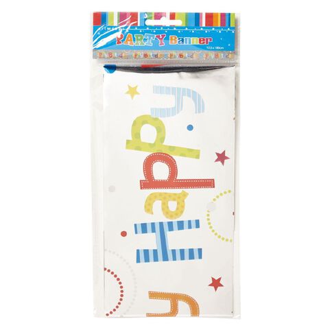 Artwrap Happy Birthday Foil Banner 12.5cm x 180cm