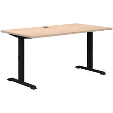 Premium Fixed Height Desk Black & Refined Oak 1200x700
