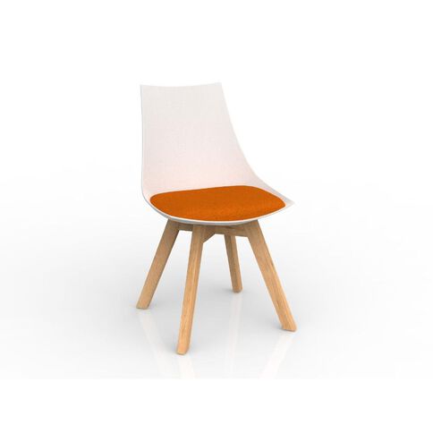 Luna White Sunset Oak Base Chair Orange Mid