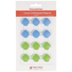 Necessities Brand Colour Whiteboard Magnets 12 Piece
