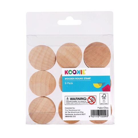 Kookie Wooden Round Stamp 9 Pack