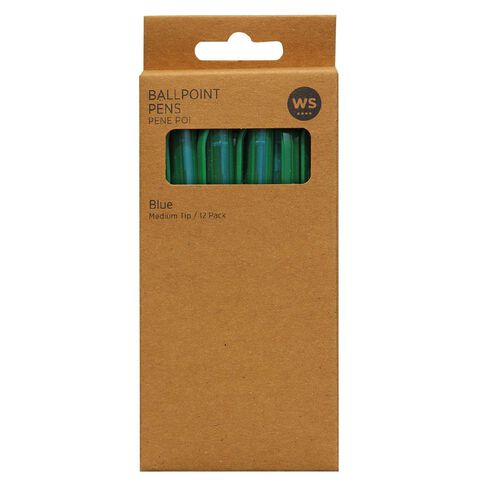 WS Sprint Grip Ballpoint Pens Blue Mid 12 Pack