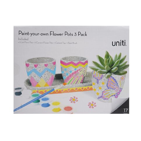 Uniti Cement Flower Pot Paint Set