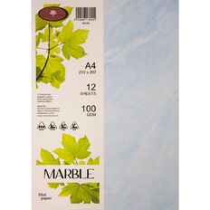 Direct Paper Marble Paper 100gsm Blue A4 12 Pack