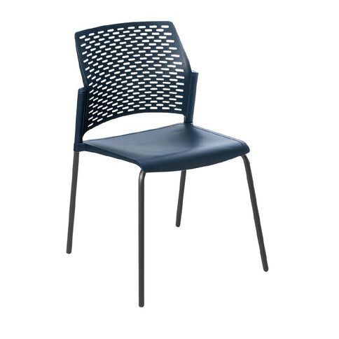 Eden Punch Chair Navy with Black 4 leg Frame