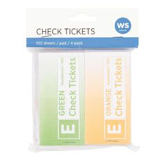 WS Check Tickets 4 Pack 100 sheets Assorted