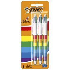 Bic 4 Colours Rainbow Ball Pens 3 Pack