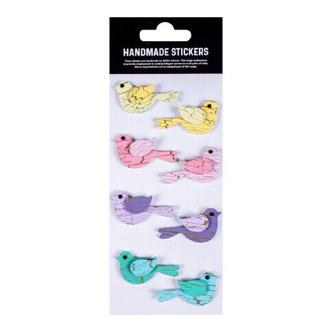 3D Embellishments Crackled Bird 8Pc Little Birdie