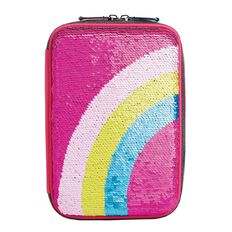 Kookie Bright Pencil Case Hard Top Rainbow Pink