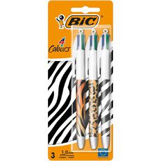 Bic 4 Colour Pen Decor Animal 3 Pack