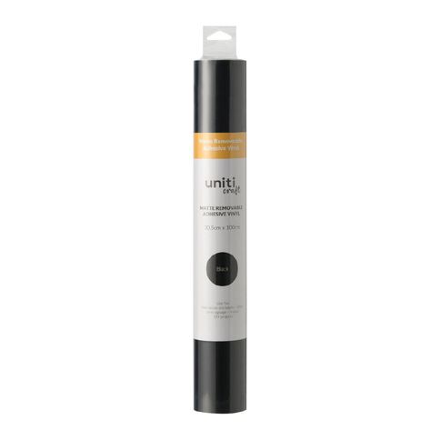 Uniti Craft Matte Removeable Vinyl 30.5Cm X 100Cm Black