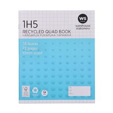 WS Exercise Book 1H5 10mm Quad 36 Leaf Blue