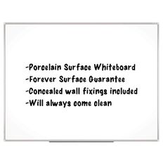 Boyd Visuals Porcelain Whiteboard White 600mm x 400mm White