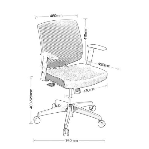 Media Lite Mesh Back Chair with Arms Black
