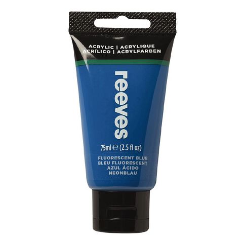 Reeves Fine Acrylic Paint Fluorescent Blue 75ml