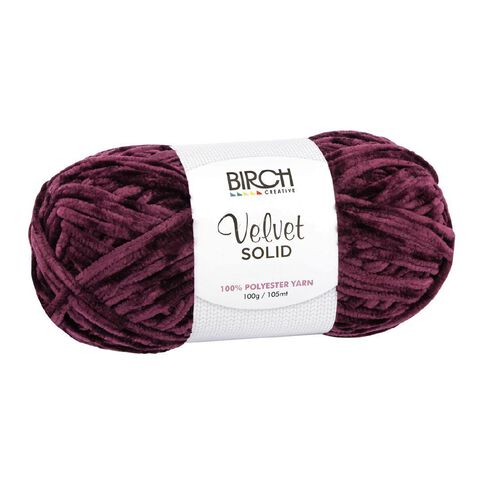 Birch Velvet Yarn 100% Polyester 100G Wine