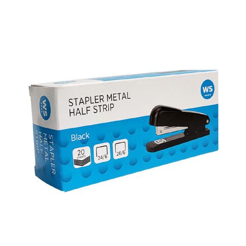 WS Stapler Metal Half Strip 20 Sheet Black