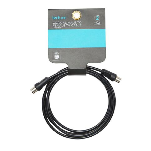 Tech.Inc Coaxial Cable Male to Female Plug 1.5m