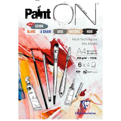 Clairefontaine PaintON Pad Assorted A4 24 sheet
