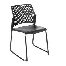 Eden Punch Chair Black with Black Sled Frame