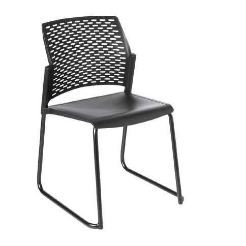Eden Punch Chair Black with Black Sled Frame