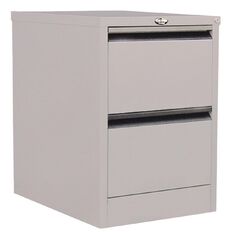 Precision Classic Filing Cabinet 2 Drawer Silver Grey