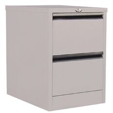 Precision Classic Filing Cabinet 2 Drawer Silver Grey