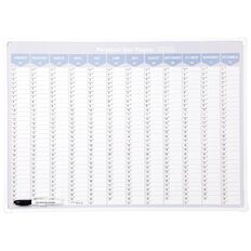WS Year Planner Perpetual Framed 700mm X 500mm With Marker & Kit