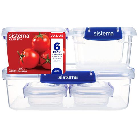 Sistema Klip It Plus Container Starter Assorted 6 Pack