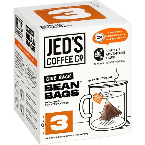 Jed's No.3 Strong Coffee Bean Bags 10 Pack