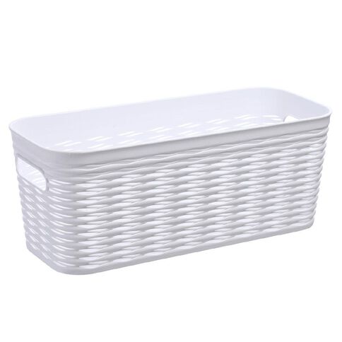 Living & Co Narrow Wave Storage Bin White 5L