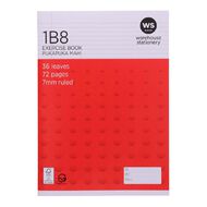 WS Exercise Book 1B8 7mm Ruled 36 Leaf Red