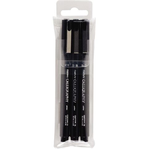 MARVY Calligraphy Pens Black 3 Pack