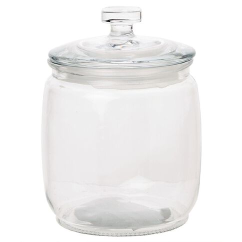 Living & Co Round Glass Jar Clear 700ml