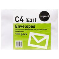 WS Envelope E31/C4 Peel & Seal 100 Pack