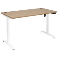 Jasper J Emerge Single Motor HA Desk 1500x750 Pacific Oak Top White Base