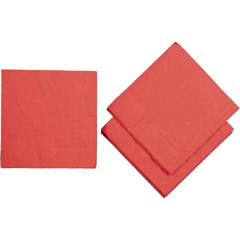Party Inc Napkins 2Ply 33cm Red Mid 50 Pack