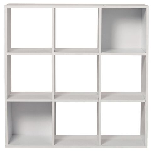Living Co Mason 9 Cube White, 9 Cube Bookcase Black And White