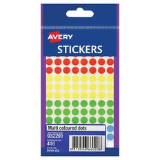 Avery Assorted Dot Stickers 8mm diameter 416 Labels