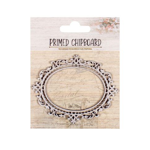 Primed Chipboard Oval Frame 1pc Little Birdie