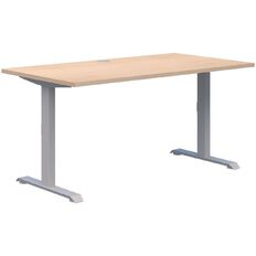 Premium Fixed Height Desk Silver & Refined Oak 1500x800