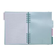 Uniti Clubhouse Hardcover Notebook With Tabs Striped Pink Light
