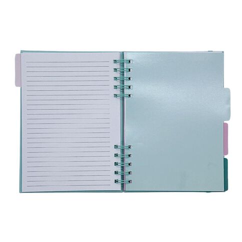 Uniti Clubhouse Hardcover Notebook With Tabs Striped Pink Light