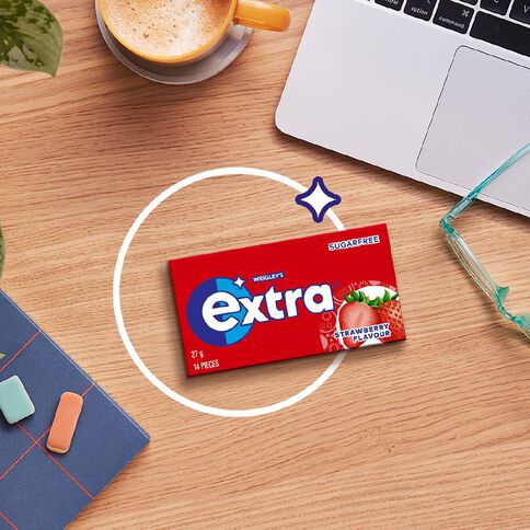 Extra Strawberry Chewing Gum Sugar Free 14 Piece 27g