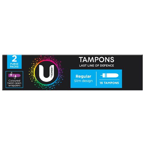 U By Kotex Regular Tampons 16 Pack
