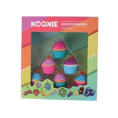 Kookie Novelty Eraser Set Scented 6 Pack Cupcakes Multi-Coloured