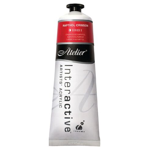 Atelier S3 Acrylic Paint Napthol Crimson Red 80ml