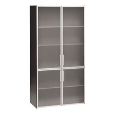 Jasper J Emerge 700/1100 Glass Door Storage Cupboard White/Ironston