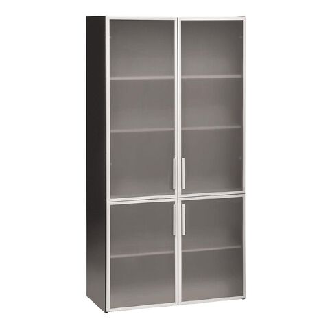 Jasper J Emerge 700/1100 Glass Door Storage Cupboard White/Ironston