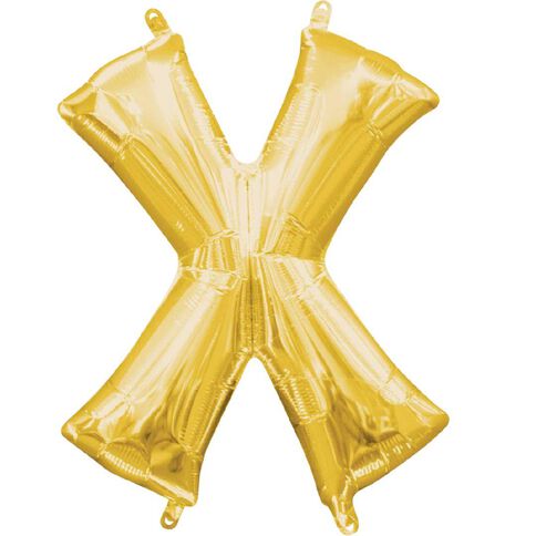 Amscan Small-Size Air Letter X Gold
